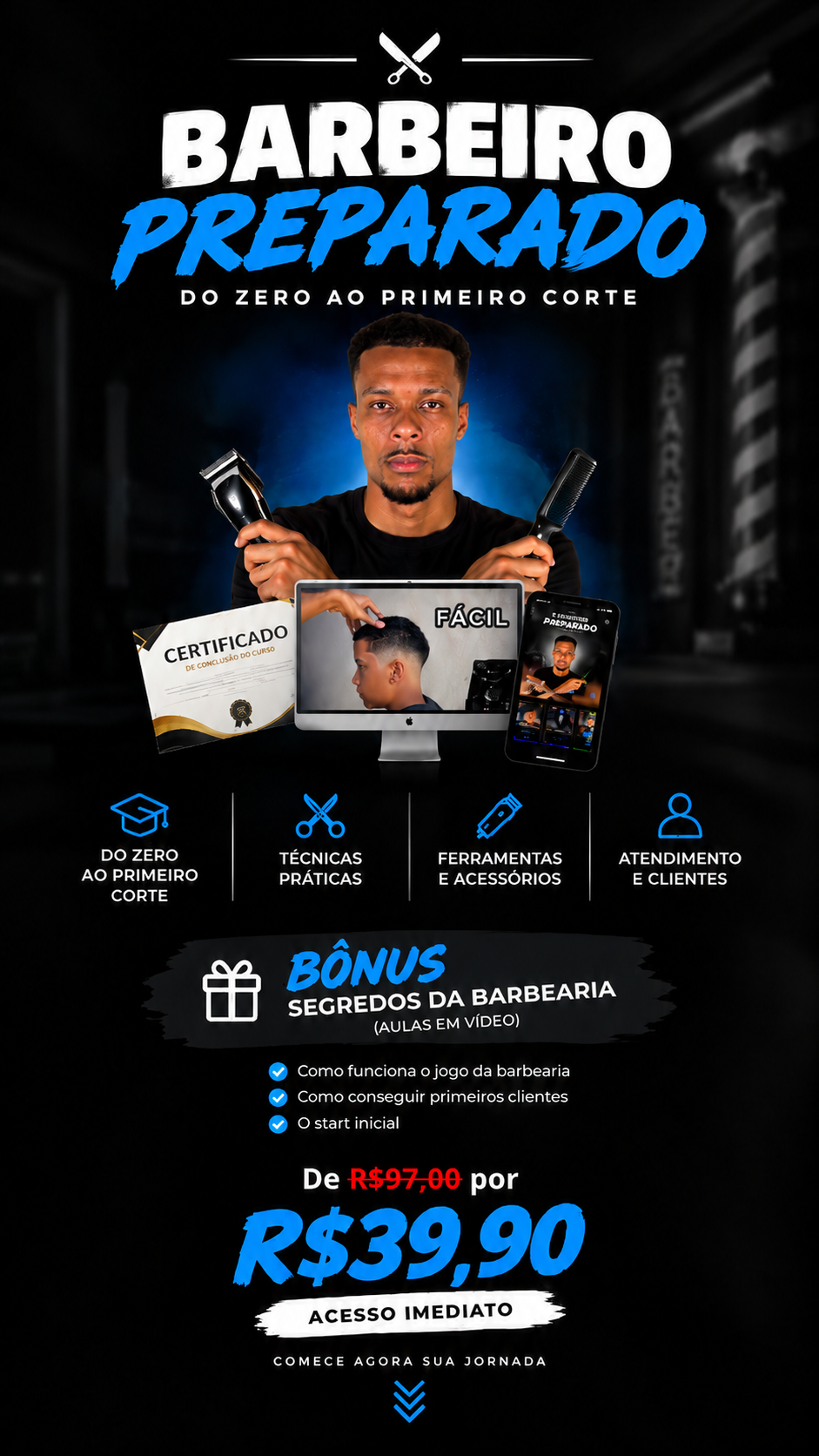 Banner do treinamento Barbeiro Preparado